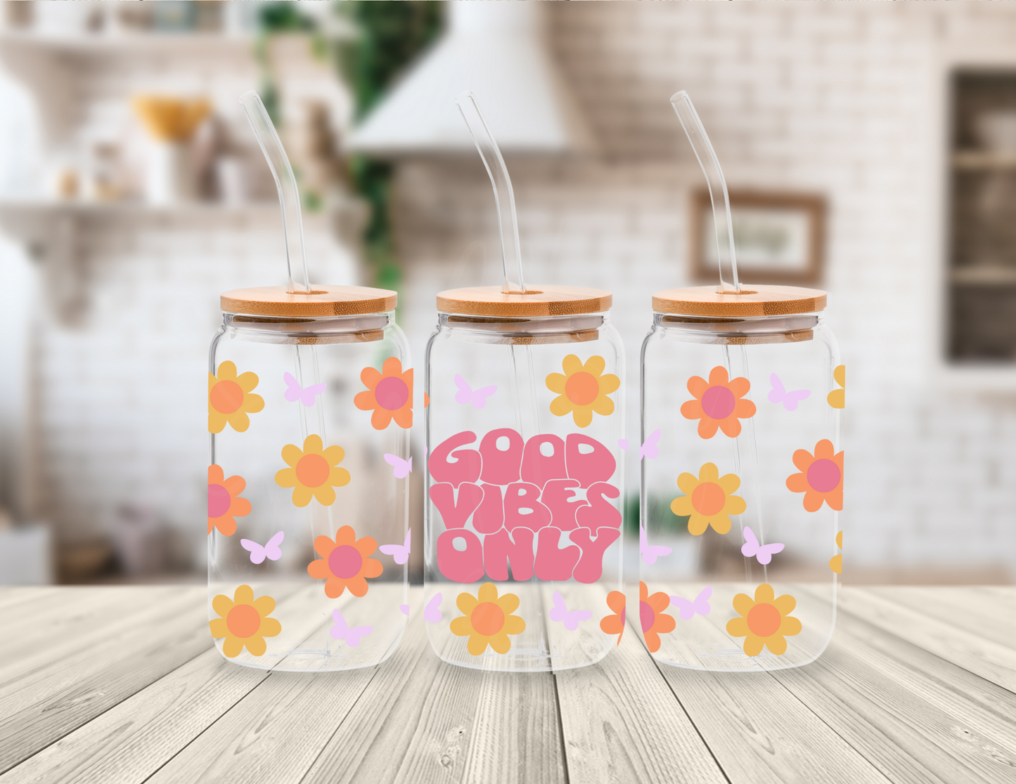 HIPPIE VIBES 16 OZ UV DTF CUP WRAP