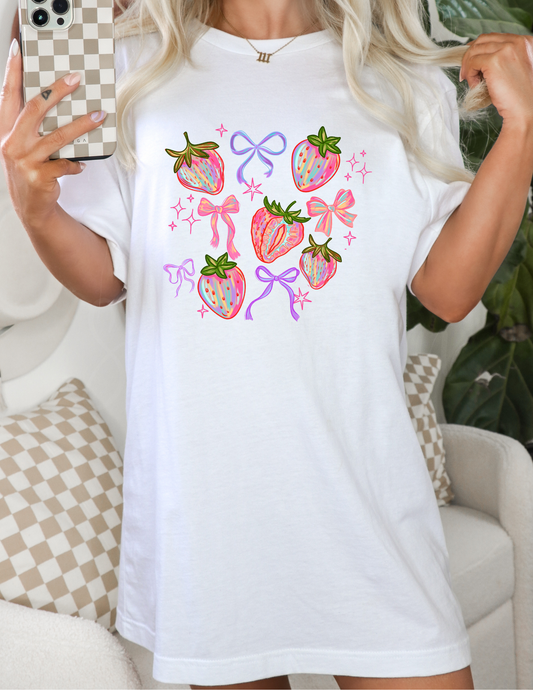 BOWS AND STRAWBERRY SUMMER DTF TRANSFER
