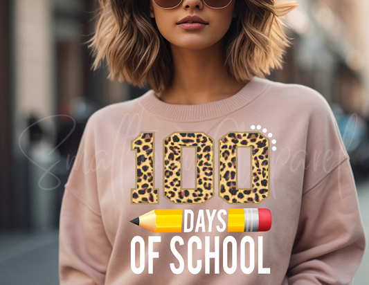 100 DAYS LEOPARD SCHOOL PENCIL DTF TRANSFER