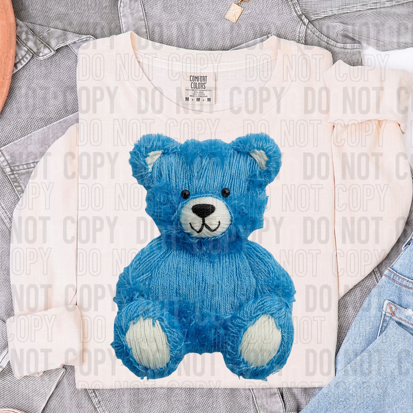 YARN BLUE BEAR DTF TRANSFER