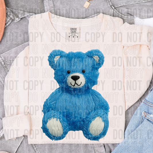 YARN BLUE BEAR DTF TRANSFER