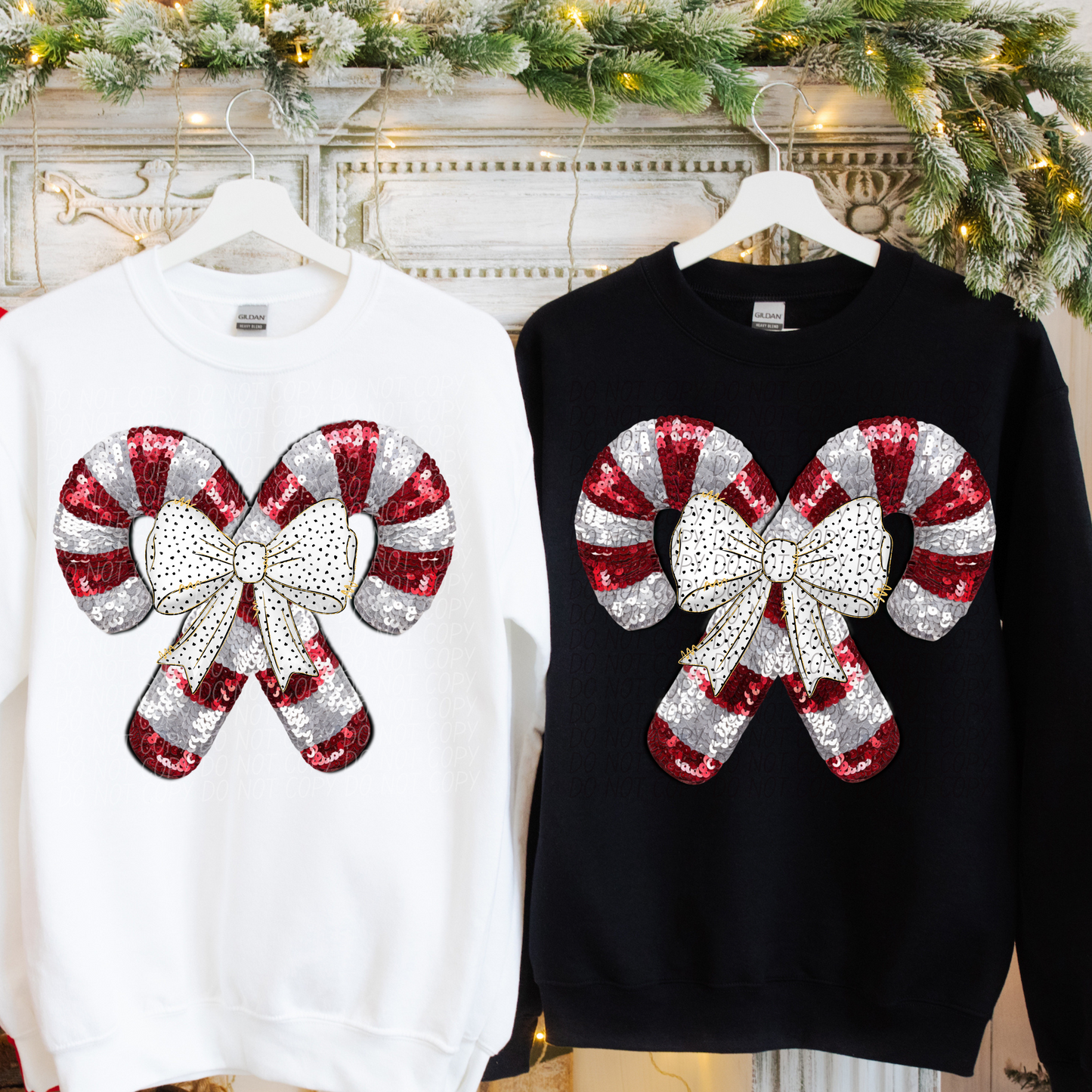 CANDY CANE BOWS DTF TRANSFER