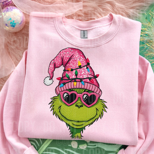 PINK SEQUIN GRINCH DTF TRANSFER