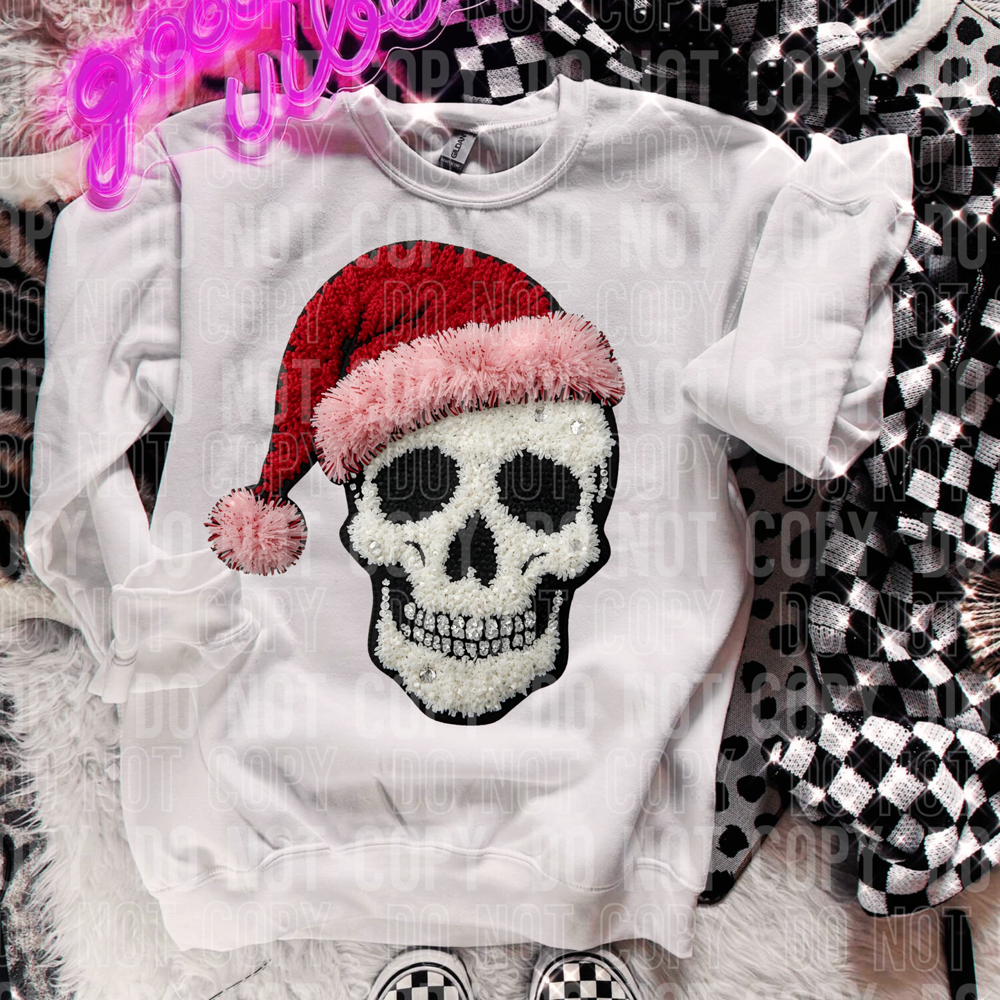 CHRISTMAS HALLOWEEN SKULL DTF TRANSFER