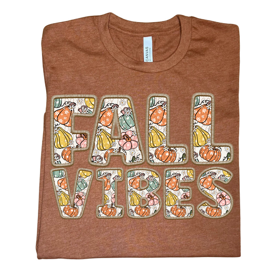 FALL VIBES EMBROIDERY DTF TRANSFER