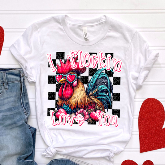 FLOCKING LOVE YOU VALENTINE DTF TRANSFER