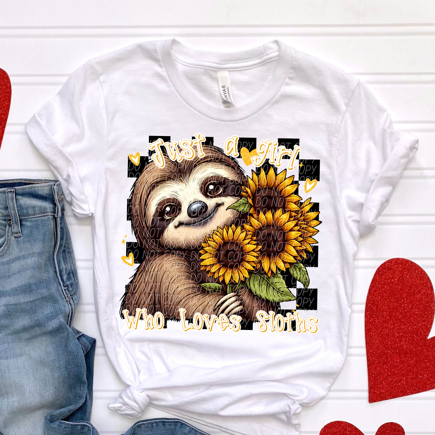 GIRL LOVE SLOTH VALENTINE DTF TRANSFER