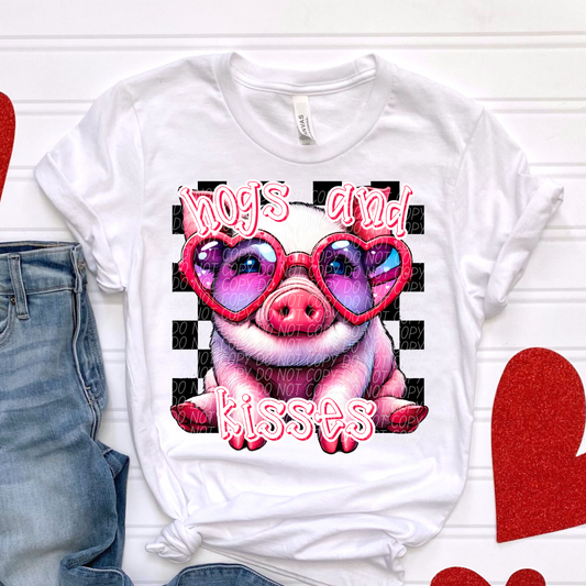 HOGS AND KISSES VALENTINE DTF TRANSFER