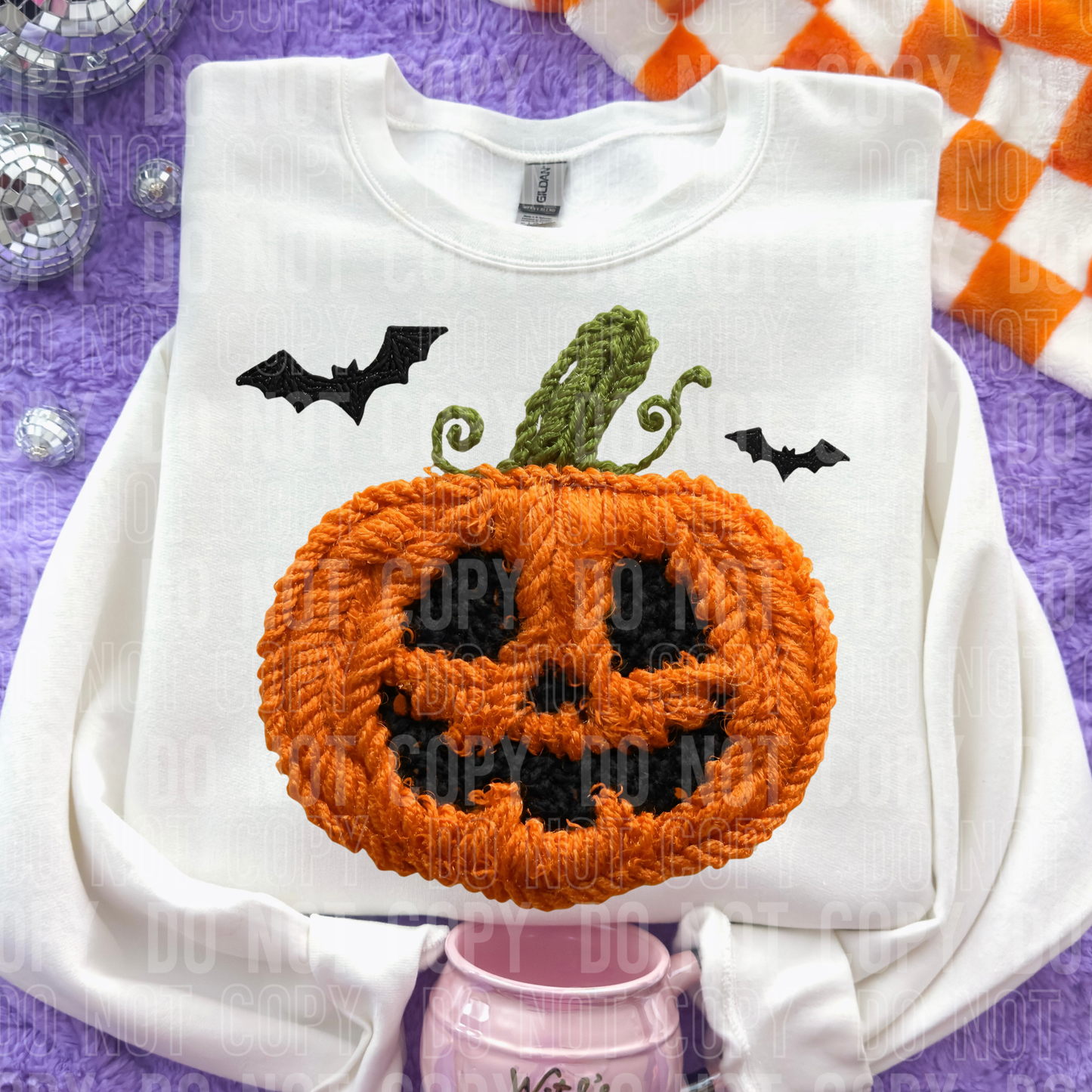 YARN HALLOWEEN PUMPKIN DTF TRANSFER