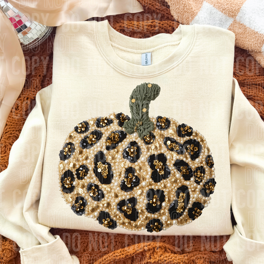 YARN CHEETAH PRINT PUMPKIN DTF TRANSFER