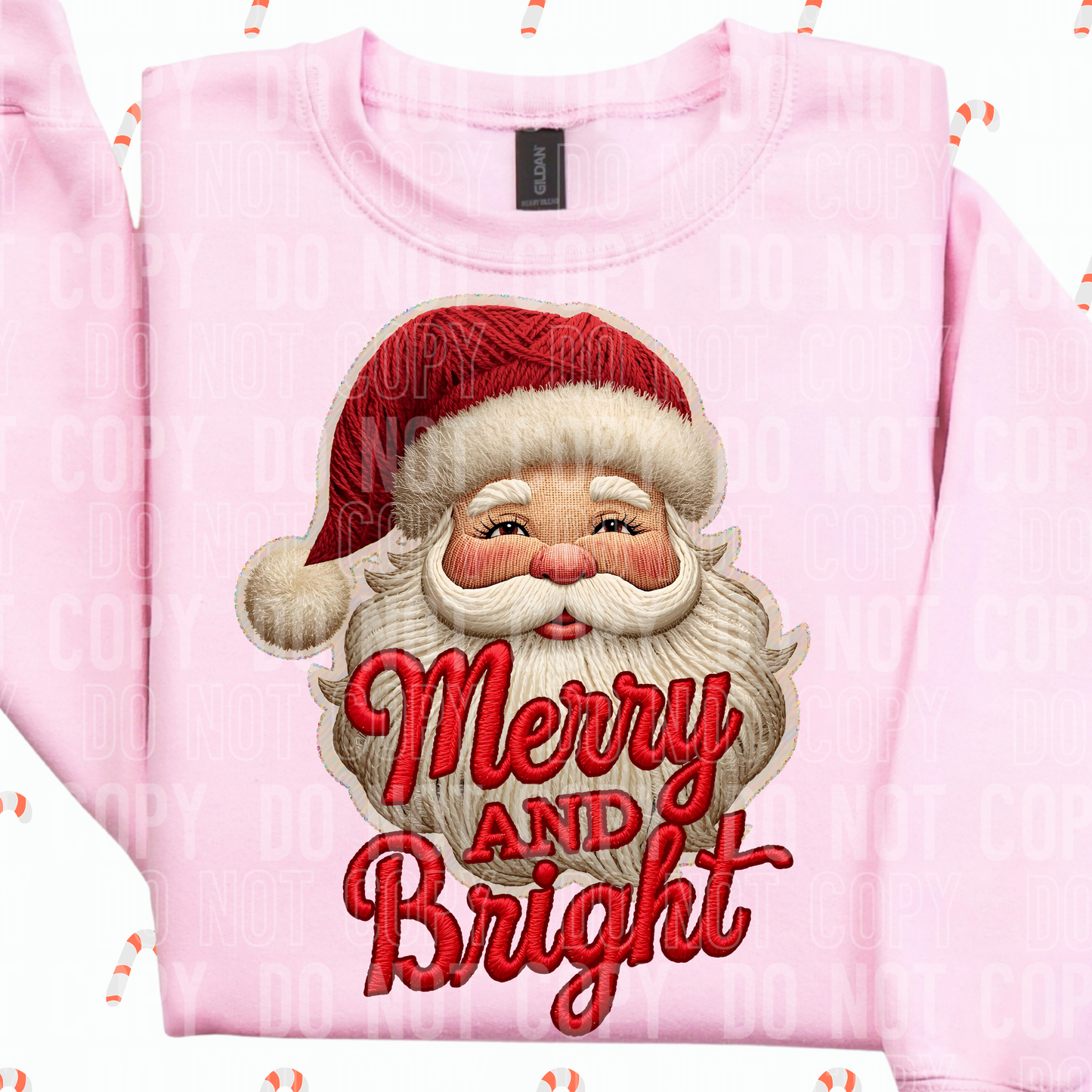 YARN MERRY AND BRIGHT SANTA DTF TRANSFER