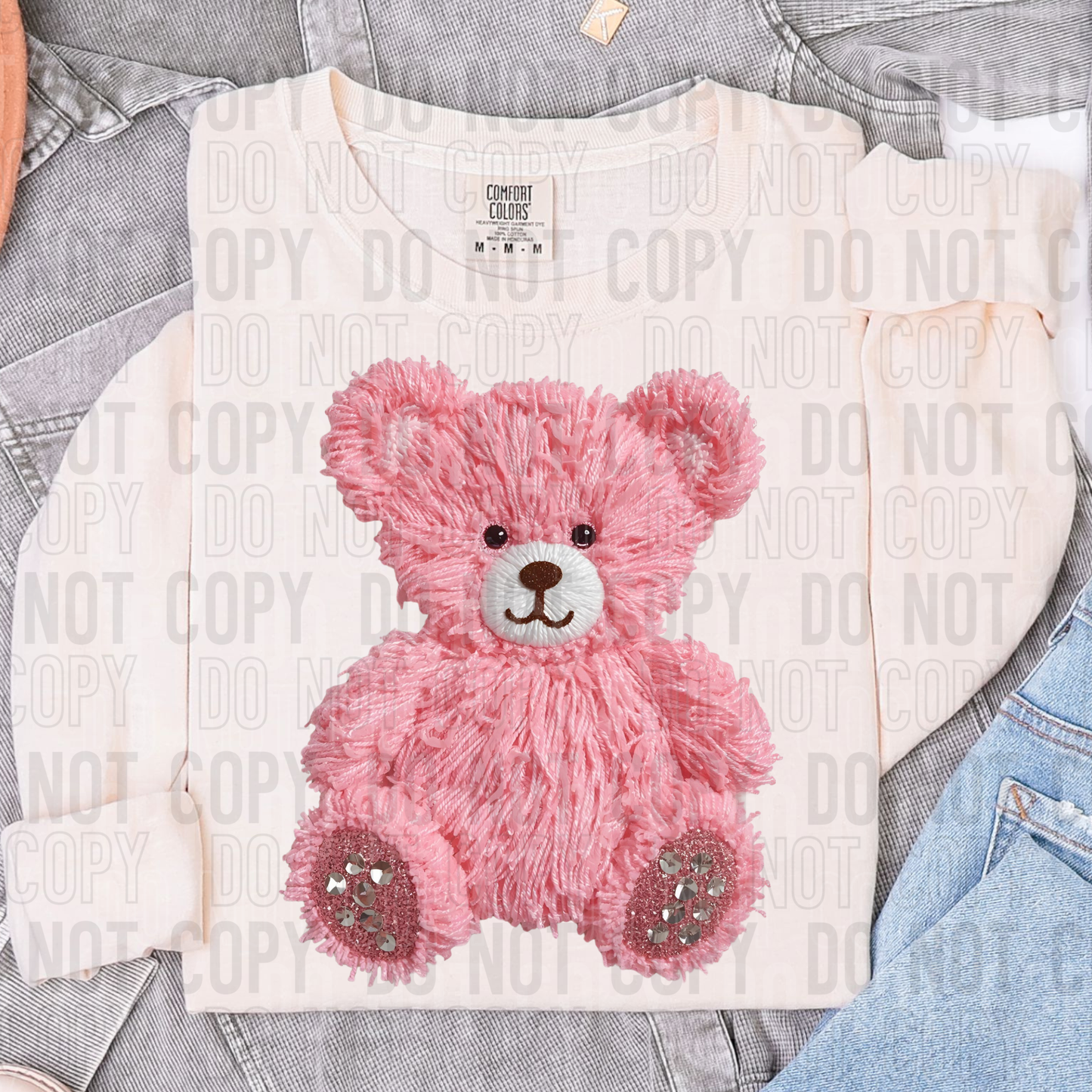 PINK YARN BEAR DTF TRANSFER