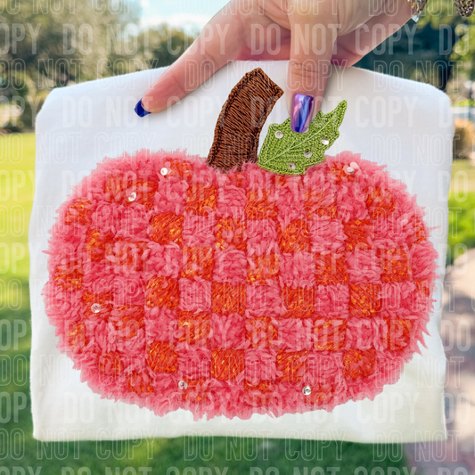 PINK AND ORANGE YARN PUMPKIN DTF TRANSFER