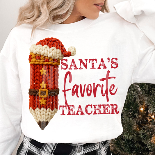 SANTA'S FAVORITE TEACHER    DTF TRANSFER