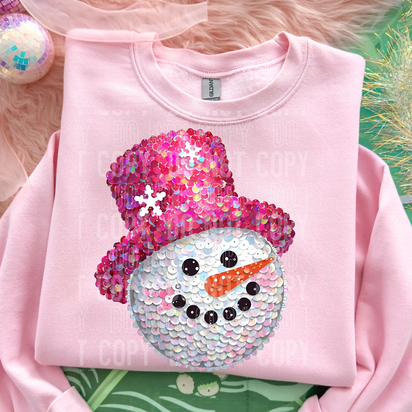 SNOWMAN SEQUIN  DTF TRANSFER