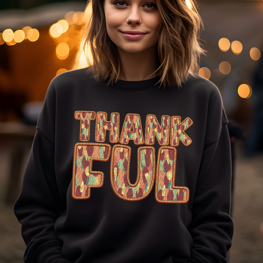 THANKFUL MAUVE EMBROIDERY DTF TRANSFER