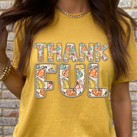 THANKFUL EMBROIDERY DTF TRANSFER