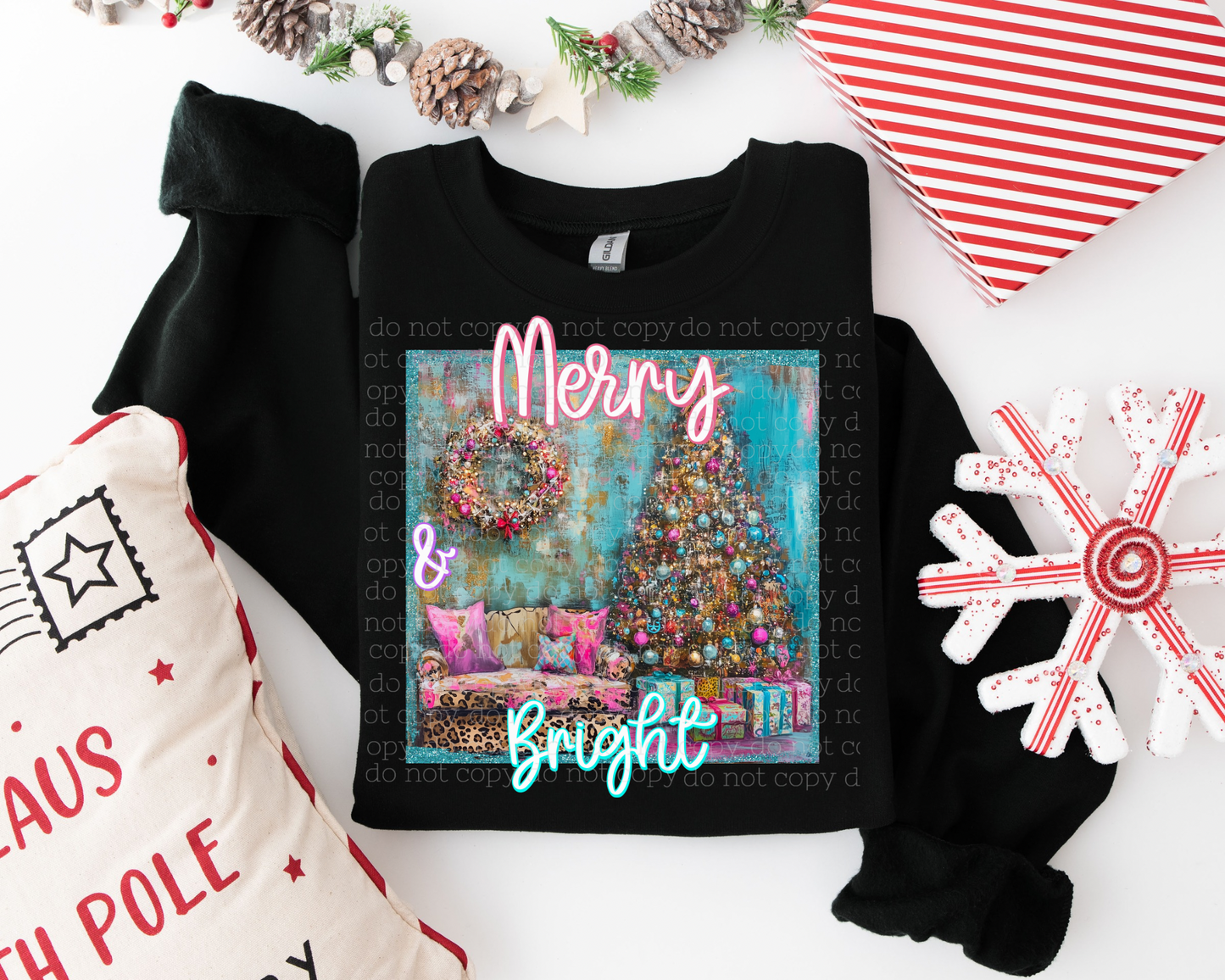 MERRY BRIGHT  DTF TRANSFER