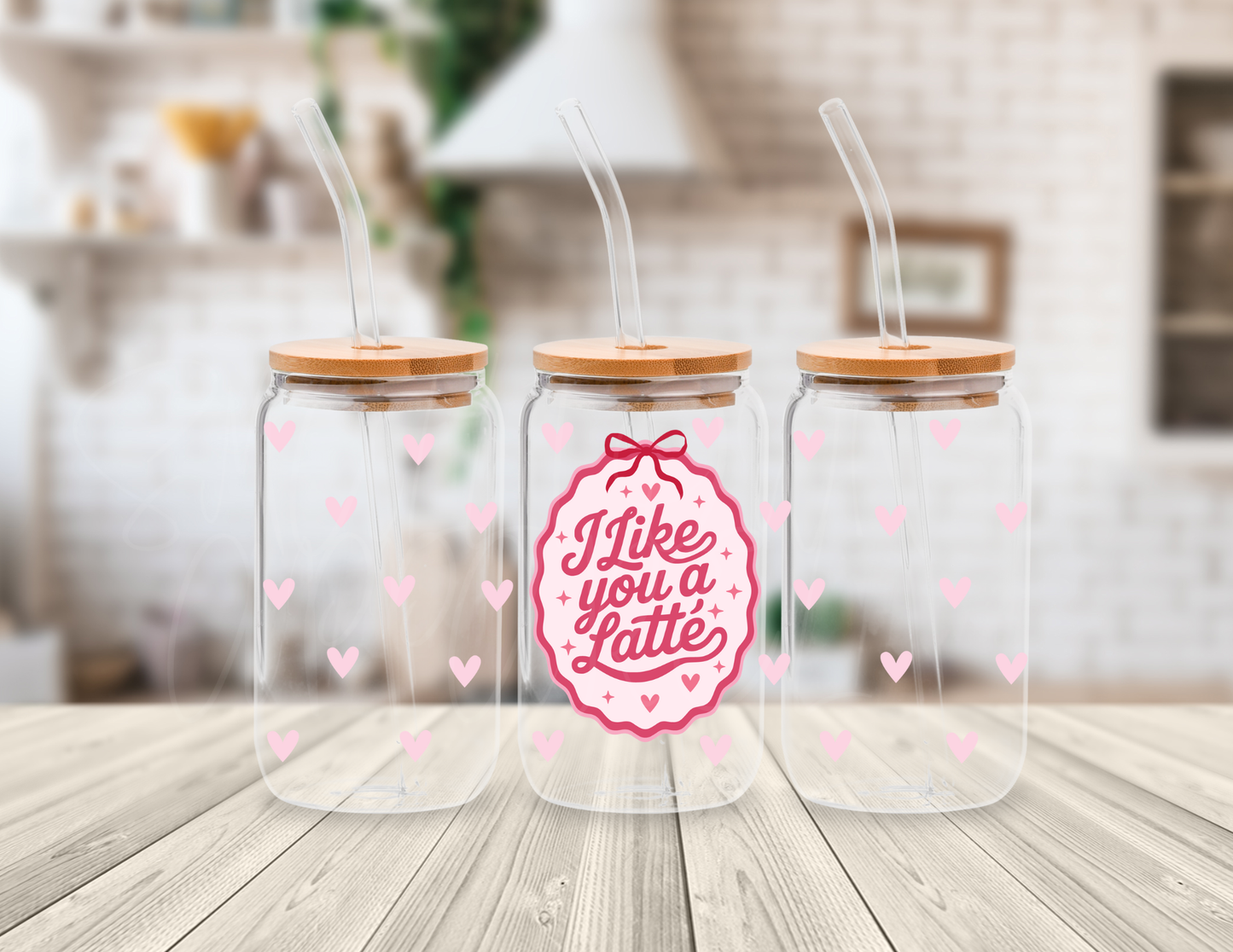 I LIKE YOU A LATTE 16 OZ UV DTF CUP WRAP