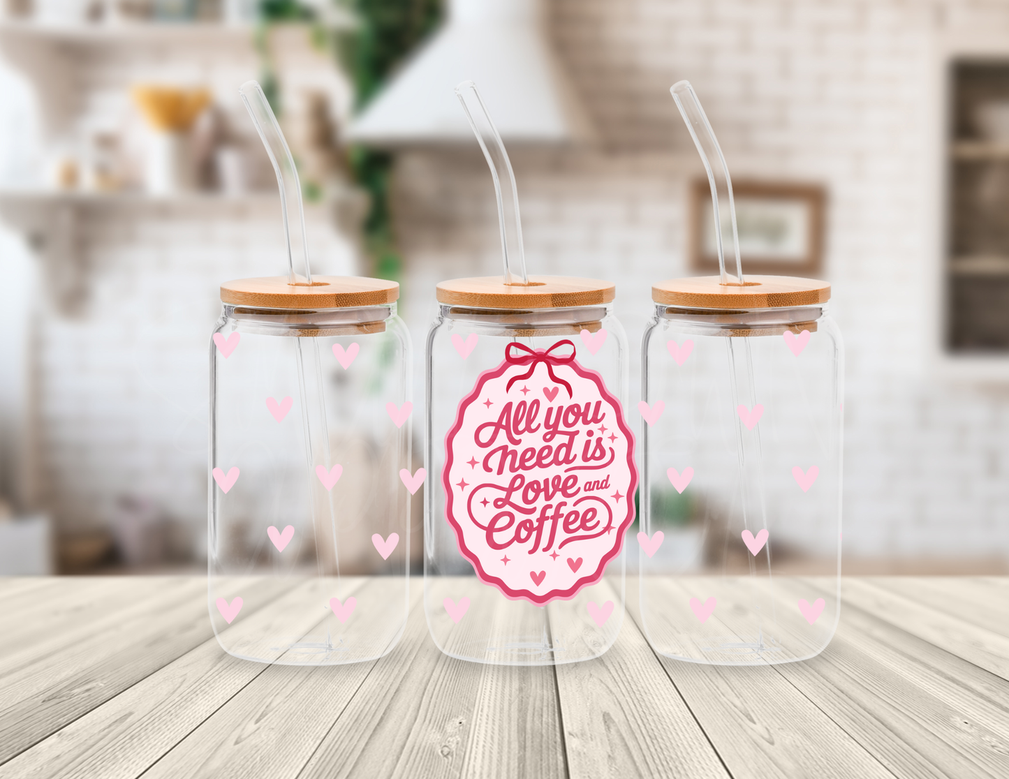 ALL YOU NEED IS COFFEE 16 OZ UV DTF CUP WRAP