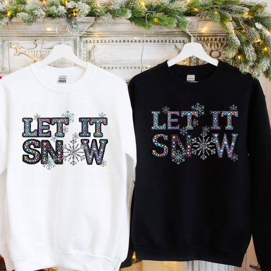 LET IT SNOW SNOW  SNOWFLAKE LETTER  DTF TRANSFER