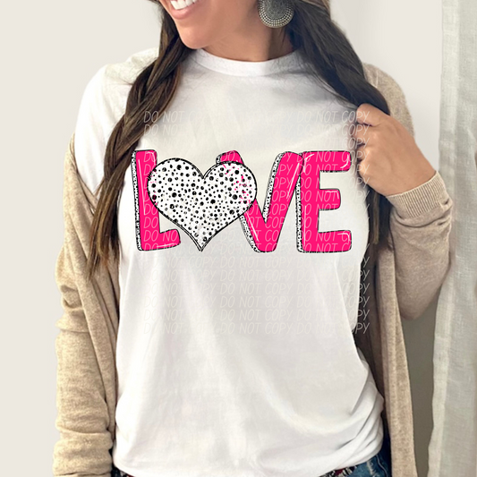 LOVE POLKA DOT  DTF TRANSFER